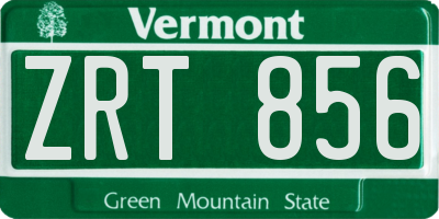 VT license plate ZRT856