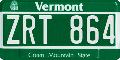VT license plate ZRT864
