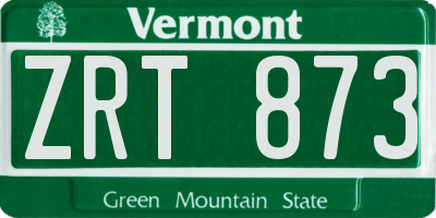VT license plate ZRT873