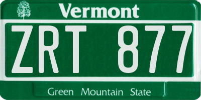 VT license plate ZRT877