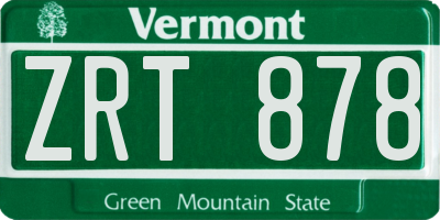 VT license plate ZRT878