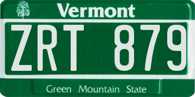 VT license plate ZRT879