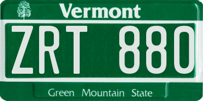 VT license plate ZRT880