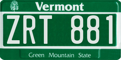 VT license plate ZRT881