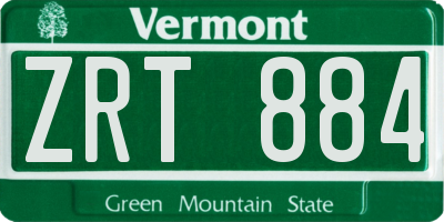 VT license plate ZRT884