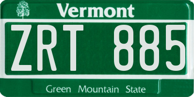 VT license plate ZRT885