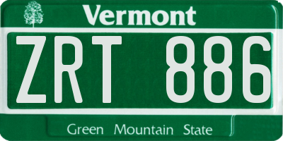 VT license plate ZRT886