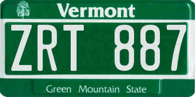 VT license plate ZRT887