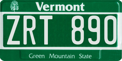 VT license plate ZRT890