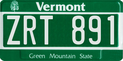 VT license plate ZRT891