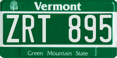 VT license plate ZRT895