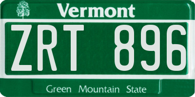VT license plate ZRT896