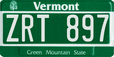 VT license plate ZRT897