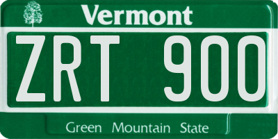VT license plate ZRT900