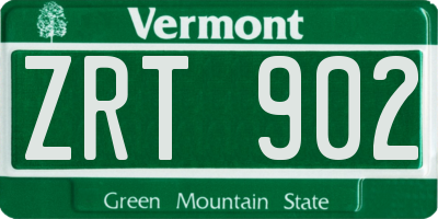 VT license plate ZRT902