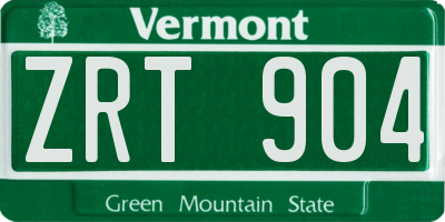 VT license plate ZRT904