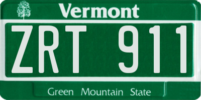 VT license plate ZRT911