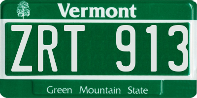 VT license plate ZRT913