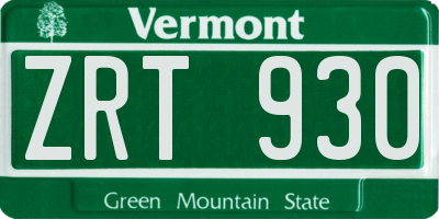 VT license plate ZRT930