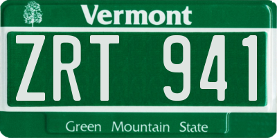 VT license plate ZRT941