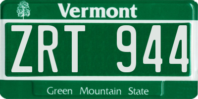 VT license plate ZRT944