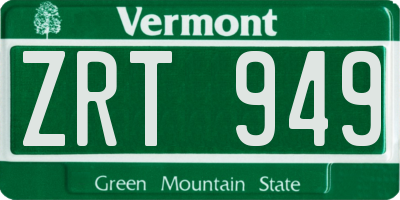 VT license plate ZRT949