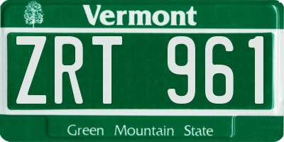 VT license plate ZRT961