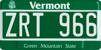 VT license plate ZRT966