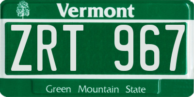 VT license plate ZRT967