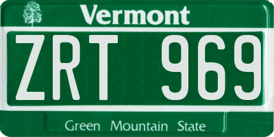 VT license plate ZRT969