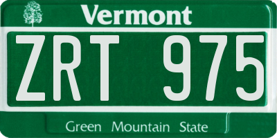 VT license plate ZRT975