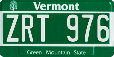 VT license plate ZRT976