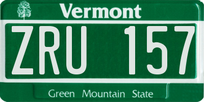 VT license plate ZRU157