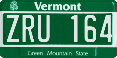 VT license plate ZRU164
