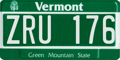 VT license plate ZRU176