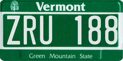 VT license plate ZRU188