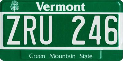 VT license plate ZRU246