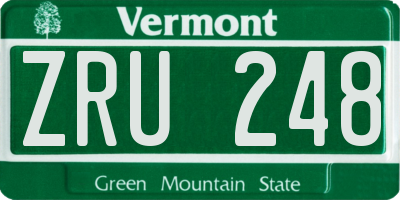 VT license plate ZRU248