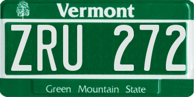 VT license plate ZRU272