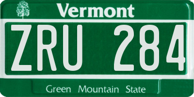 VT license plate ZRU284