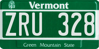 VT license plate ZRU328