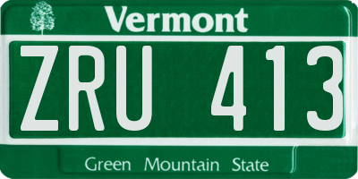 VT license plate ZRU413