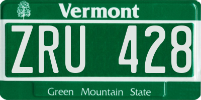 VT license plate ZRU428