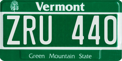 VT license plate ZRU440