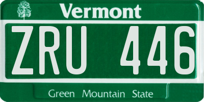 VT license plate ZRU446