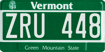 VT license plate ZRU448