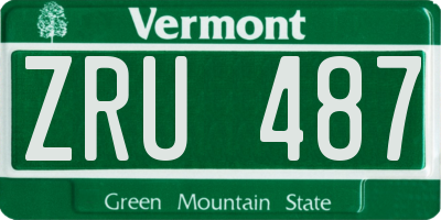 VT license plate ZRU487