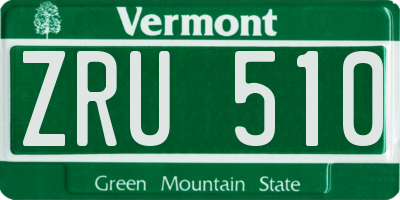 VT license plate ZRU510