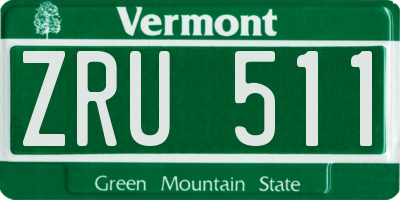 VT license plate ZRU511