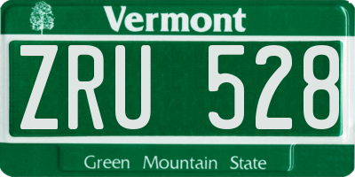 VT license plate ZRU528